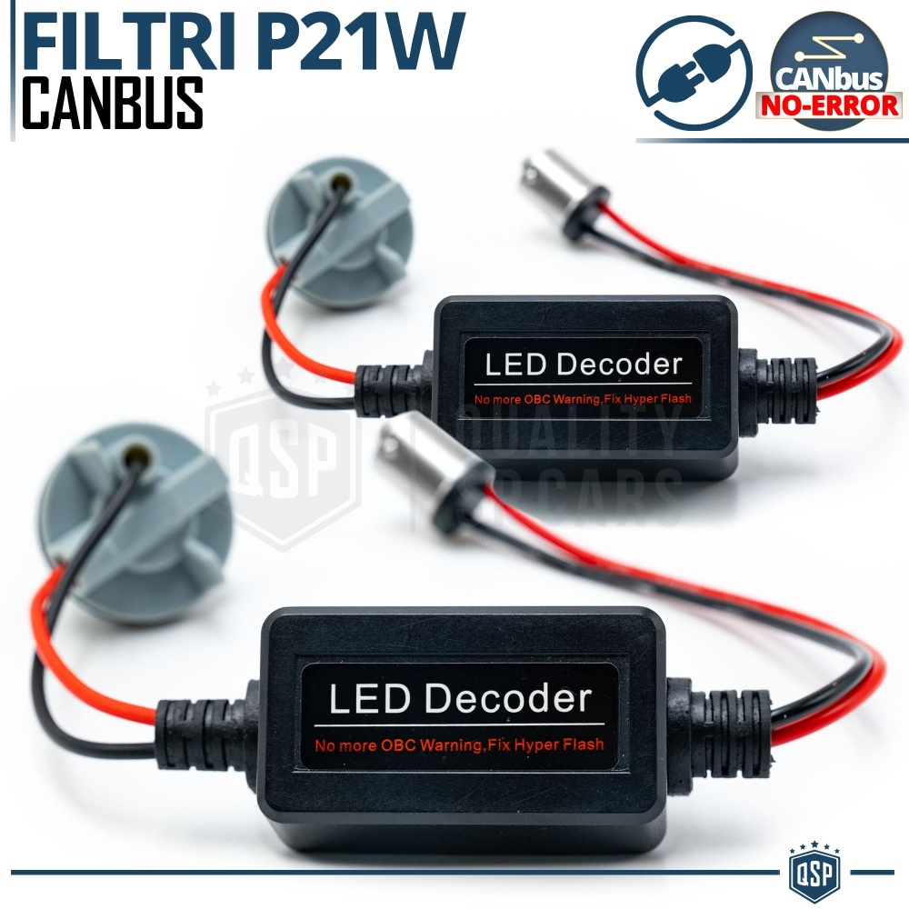X2 Resistencias CANbus P21W BA15S para Bombillas Led | Decoddificador Anti Error, Anti Parpadeo