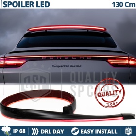 SPOILER LED Trasero Adhesivo Universal, NEGRO | Alerón Maletero Techo 130Cm
