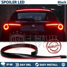 ALERÓN LED Trasero Para Alfa Romeo Giulietta | Spoiler LED Adhesivo Negro Translúcido