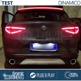 ALERÓN LED Trasero Para Alfa Romeo Stelvio | Spoiler LED Adhesivo Negro Translúcido