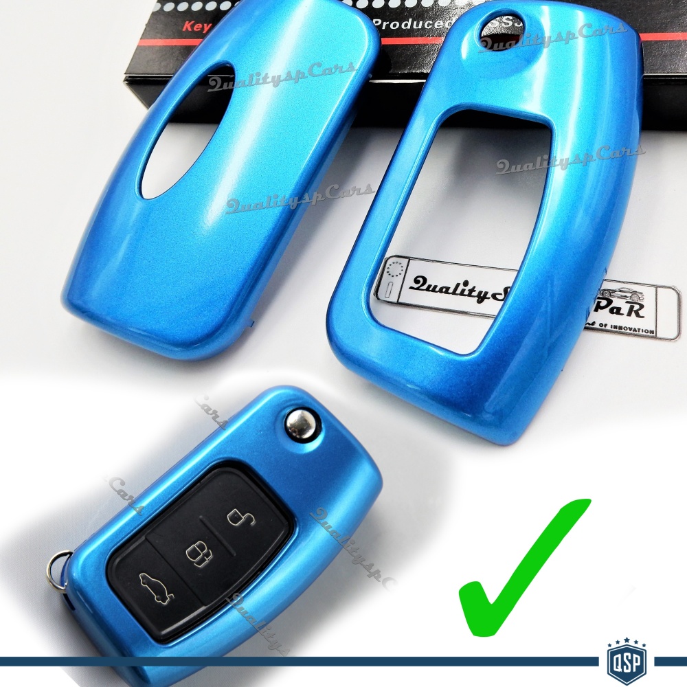 Funda Rígida Llave Mando Azul Metalizado para Ford B Max Carcasa Protectora en Abs Térmico Funda Rígida Llave Mando Azul Metalizado para Ford B Max Carcasa Protectora en Abs Térmico