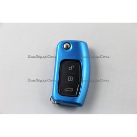 Coque Rigide Clé Télécommande Bleu métallique pour Ford Fiesta VI Housse de Protection en Abs Thermique