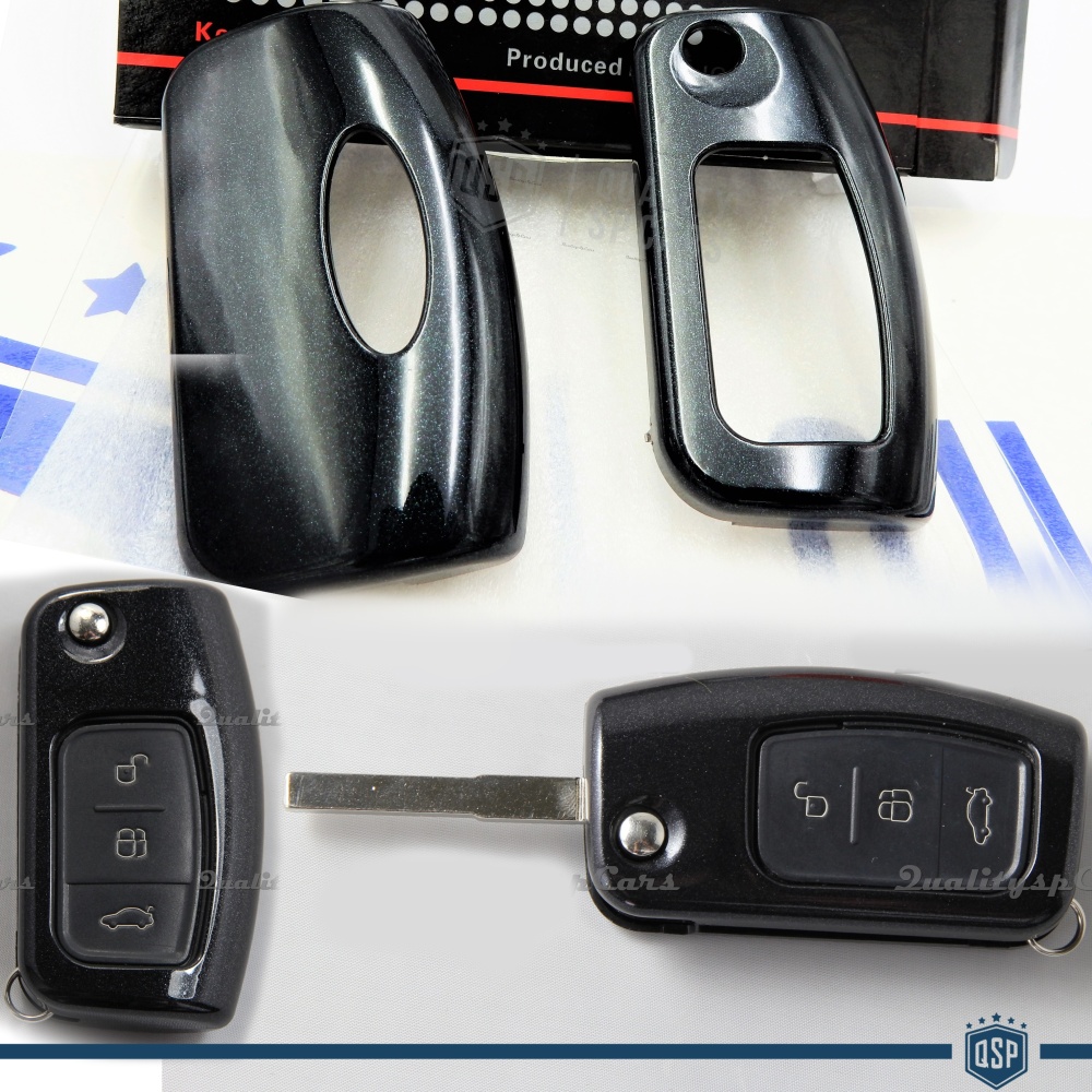 Funda Rígida Llave Mando Negro Metalizado para Ford B Max Carcasa Protectora en Abs Térmico Funda Rígida Llave Mando Negro Metalizado para Ford B Max Carcasa Protectora en Abs Térmico