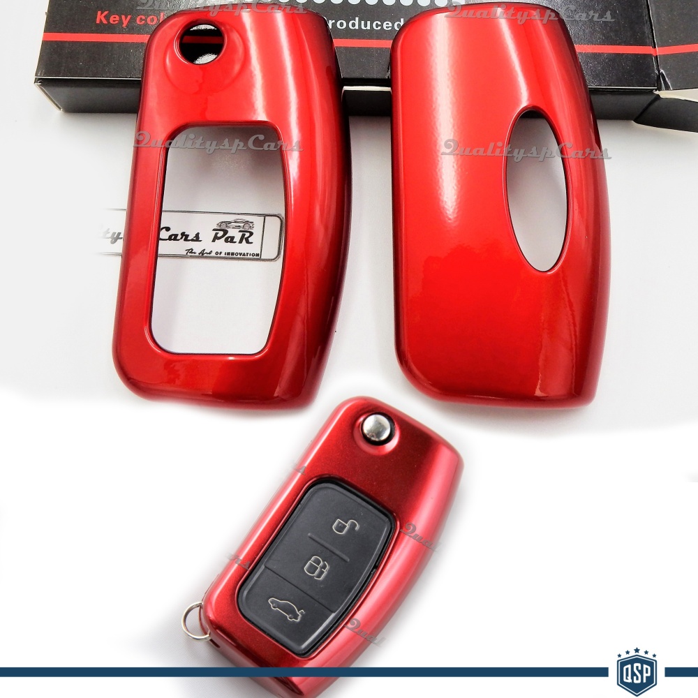 Funda Rígida Llave Mando Rojo Metalizado para Ford B Max Carcasa Protectora en Abs Térmico Funda Rígida Llave Mando Rojo Metalizado para Ford B Max Carcasa Protectora en Abs Térmico