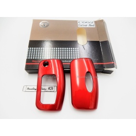 Funda Rígida Llave Mando Rojo Metalizado para Ford Fiesta VI Carcasa Protectora en Abs Térmico