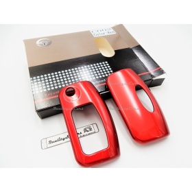 Funda Rígida Llave Mando Rojo Metalizado para Ford Fiesta VI Carcasa Protectora en Abs Térmico