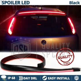 ALERÓN LED Trasero Para Fiat Punto | Spoiler LED Adhesivo Negro Translúcido
