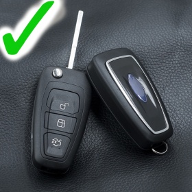 Funda Rígida Llave Mando Blanco para Ford Mondeo IV (Phase 2) Carcasa Protectora en Abs Térmico