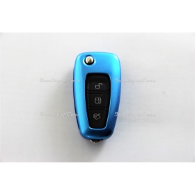 Funda Rígida Llave Mando Azul Metalizado para Ford Focus III Carcasa Protectora en Abs Térmico