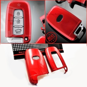 Coque Rigide Clé Télécommande Rouge pour Hyundai Genesis Coupè Housse de Protection en Abs Thermique