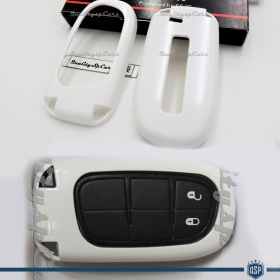 Funda Rígida Llave Mando Blanco para Jeep Cherokee (KL) , Carcasa Protectora en Abs Térmico