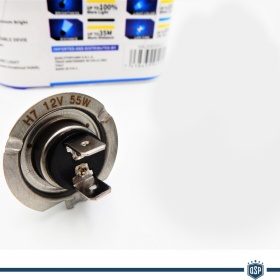 X1 H7 HALOGEN BULB LIGHT 12V 55W, POWERFUL HEADLIGHT WHITE, XENON EFFECT, +35 Mt VISIBILITY