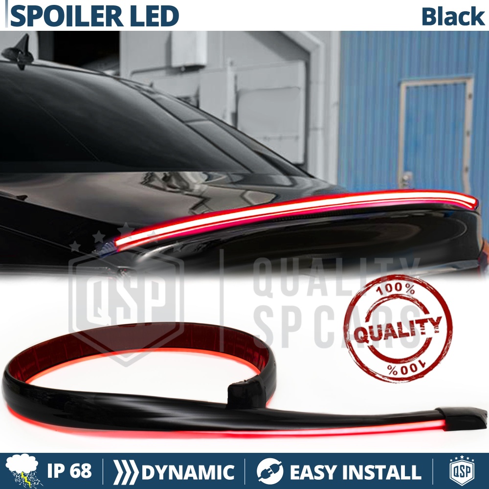 Rear Adhesive LED SPOILER For Peugeot 508 | Roof LED Strip in Translucent Black