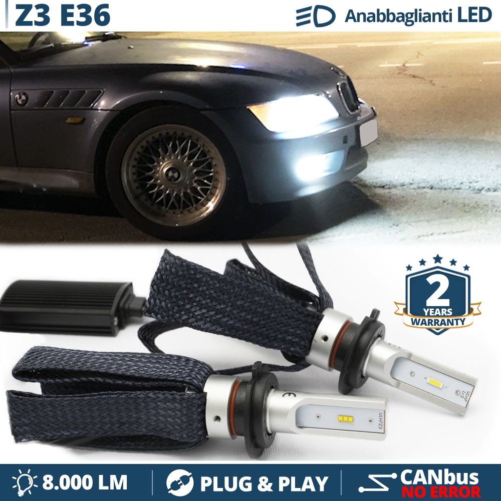 Kit LED H7 para BMW Z3 E36 Luces de Cruce CANbus | 6500K Blanco Frío 8000LM