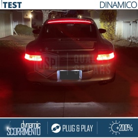 ALERÓN LED Trasero Para Porsche 911 | Spoiler LED Adhesivo Negro Translúcido