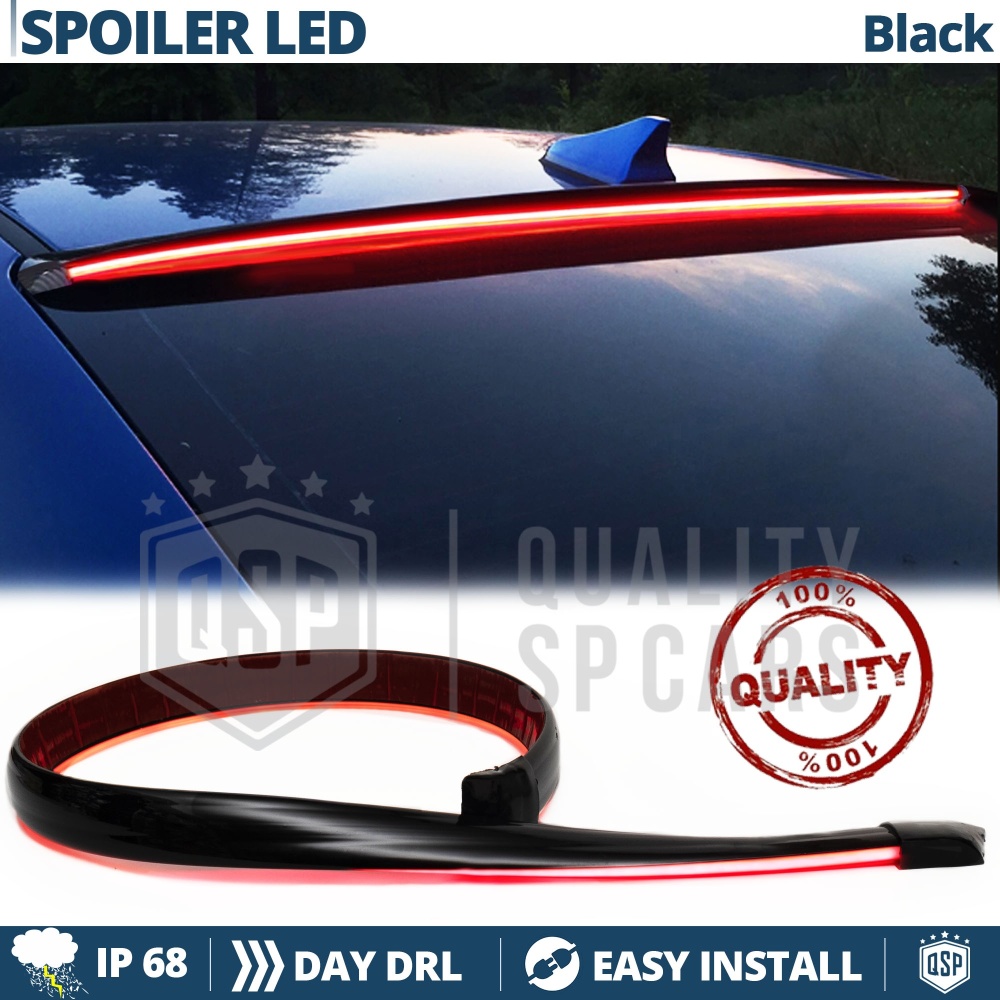 ALERÓN LED Trasero Para Seat Marbella | Spoiler LED Adhesivo Negro Translúcido