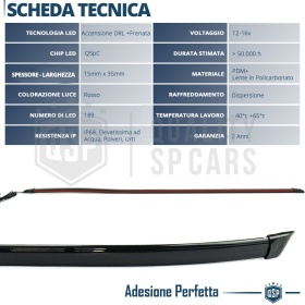 ALERÓN LED Trasero Para Seat Marbella | Spoiler LED Adhesivo Negro Translúcido