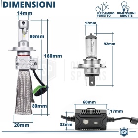 1 Bombilla LED H4 CANbus Profesional | Conversión de Halógena H4 a LED | 6500K Blanco Frío 4000LM