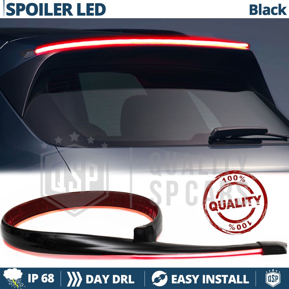 ALERÓN LED Trasero Para Ssangyong Korando | Spoiler LED Adhesivo Negro Translúcido