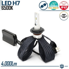 1 Bombilla LED H7 CANbus Plug & Play | NEW ANILLO AJUSTABLE | Conversión de Halógena H7 a LED | 6500K Blanco Frío 4000LM