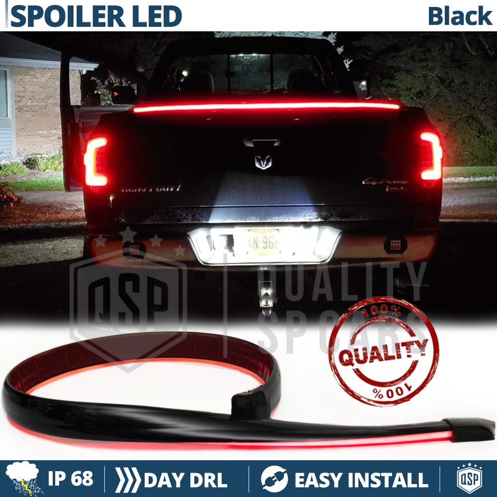 ALERÓN LED Trasero Para VW Amarok | Spoiler LED Adhesivo Negro Translúcido
