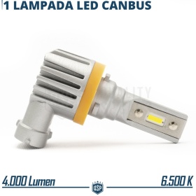 1x Bombilla LED H8 | Blanco Frío 6500K Potente 4000LM | CANbus Sin Error, Plug & Play
