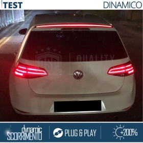 Rear Adhesive LED SPOILER For VW Golf | Roof LED Strip in Translucent Black
