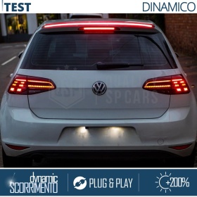 Rear Adhesive LED SPOILER For VW Golf | Roof LED Strip in Translucent Black
