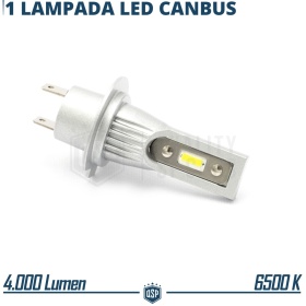 1x Bombilla LED H7 | Blanco Frío 6500K Potente 4000LM | CANbus Sin Error, Plug & Play