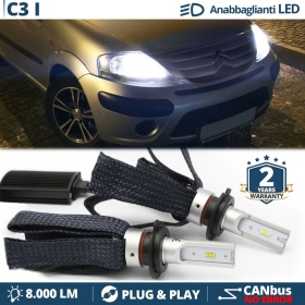 Kit LED H7 para Citroen C3 1o Luces de Cruce CANbus | 6500K Blanco Frío 8000LM