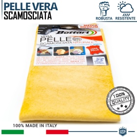 Paño de CUERO Natural para Limpieza de Coche Profesional MADE IN ITALY | Halos STOP