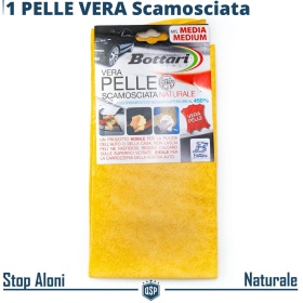 Paño de CUERO Natural para Limpieza de Coche Profesional MADE IN ITALY | Halos STOP