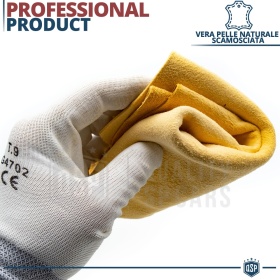 Paño de CUERO Natural para Limpieza de Coche Profesional MADE IN ITALY | Halos STOP