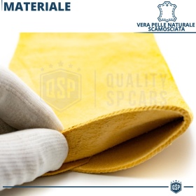 Paño de CUERO Natural para Limpieza de Coche Profesional MADE IN ITALY | Halos STOP
