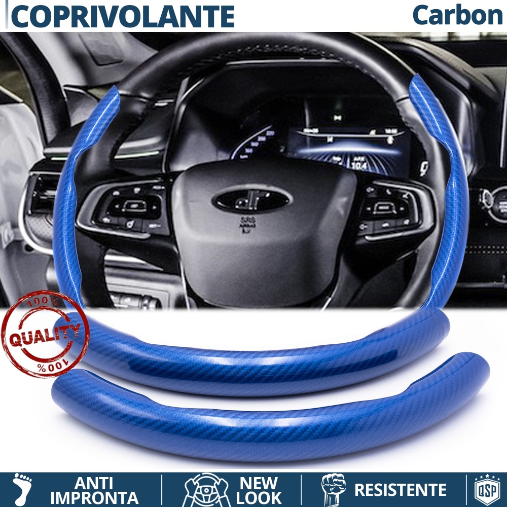FUNDA VOLANTE para Dr-Evo, Efecto FIBRA DE CARBONO Azul Deportivo FINO Antideslizante FUNDA VOLANTE para Dr-Evo, Efecto FIBRA DE CARBONO Azul Deportivo FINO Antideslizante