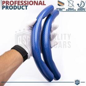 FUNDA VOLANTE para Ford, Efecto FIBRA DE CARBONO Azul Deportivo FINO Antideslizante