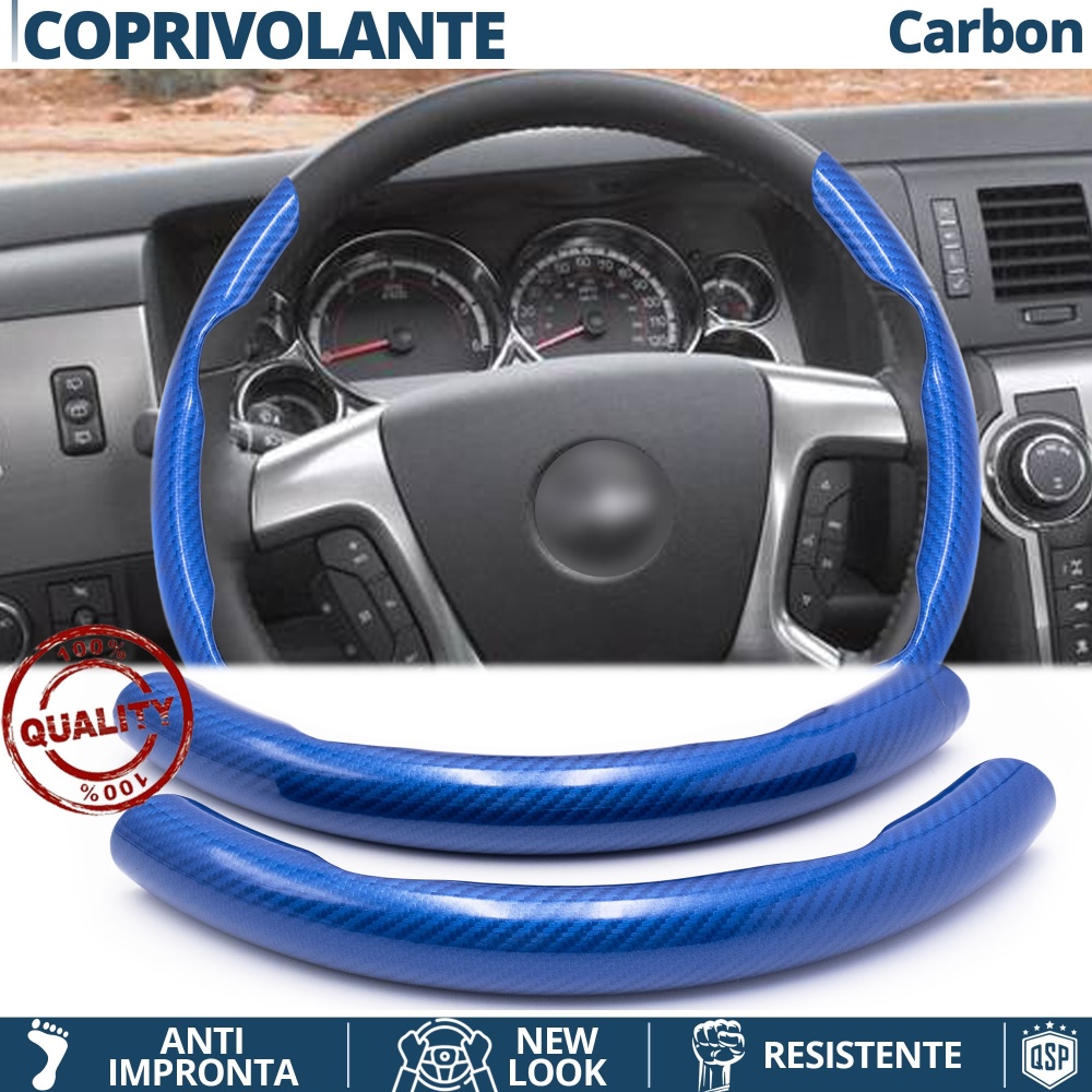 FUNDA VOLANTE para Hummer, Efecto FIBRA DE CARBONO Azul Deportivo FINO Antideslizante FUNDA VOLANTE para Hummer, Efecto FIBRA DE CARBONO Azul Deportivo FINO Antideslizante