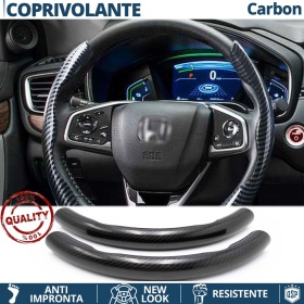 FUNDA VOLANTE para Honda, Efecto FIBRA DE CARBONO Negro Deportivo FINO Antideslizante