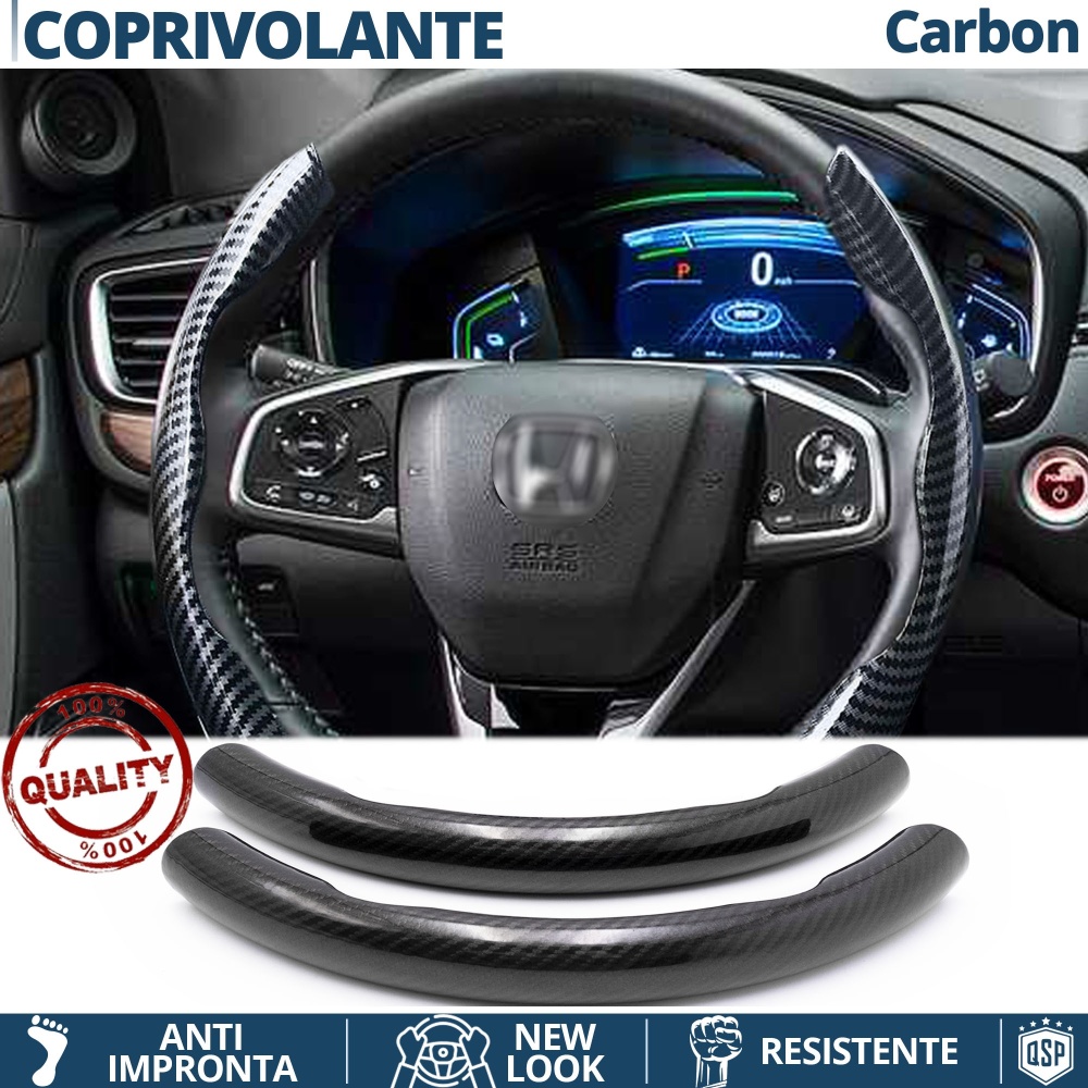 FUNDA VOLANTE para Honda, Efecto FIBRA DE CARBONO Negro Deportivo FINO Antideslizante FUNDA VOLANTE para Honda, Efecto FIBRA DE CARBONO Negro Deportivo FINO Antideslizante