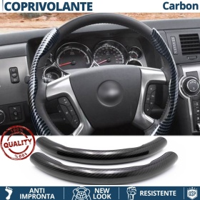 FUNDA VOLANTE para Hummer, Efecto FIBRA DE CARBONO Negro Deportivo FINO Antideslizante