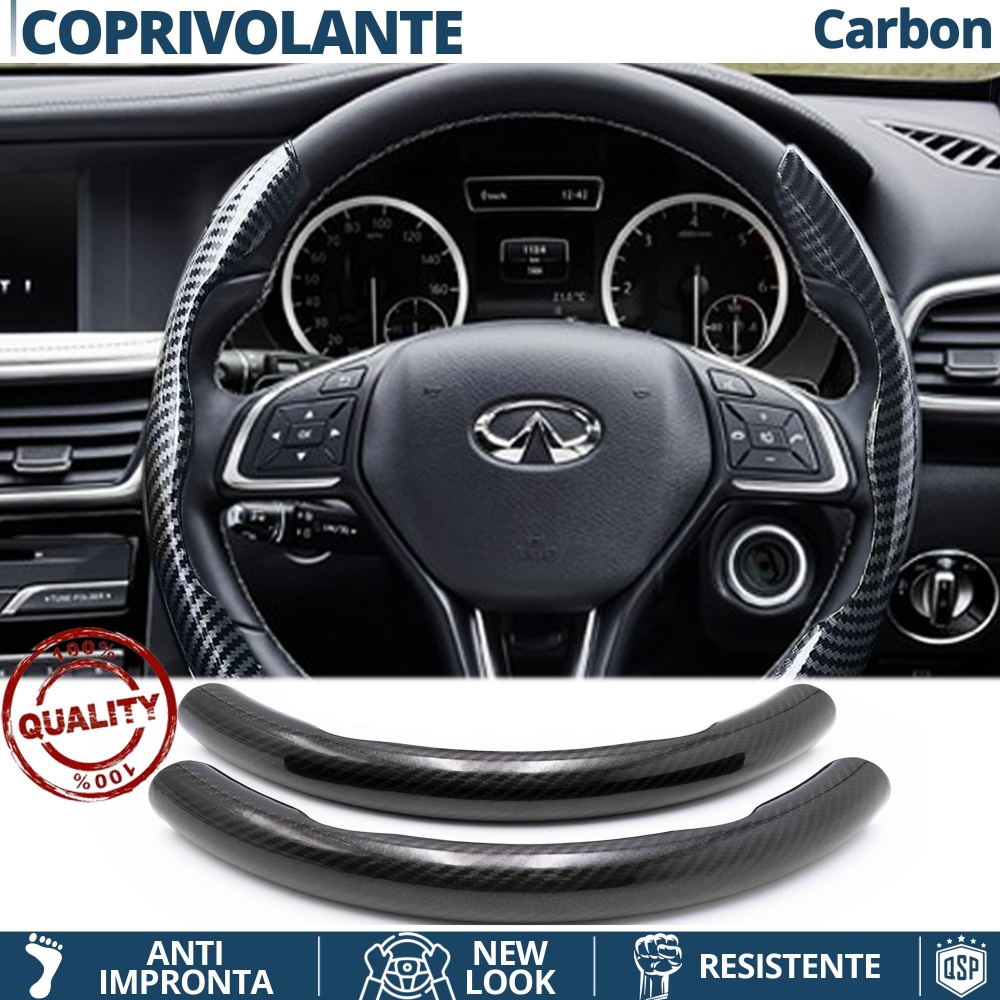 FUNDA VOLANTE para Infiniti, Efecto FIBRA DE CARBONO Negro Deportivo FINO Antideslizante FUNDA VOLANTE para Infiniti, Efecto FIBRA DE CARBONO Negro Deportivo FINO Antideslizante