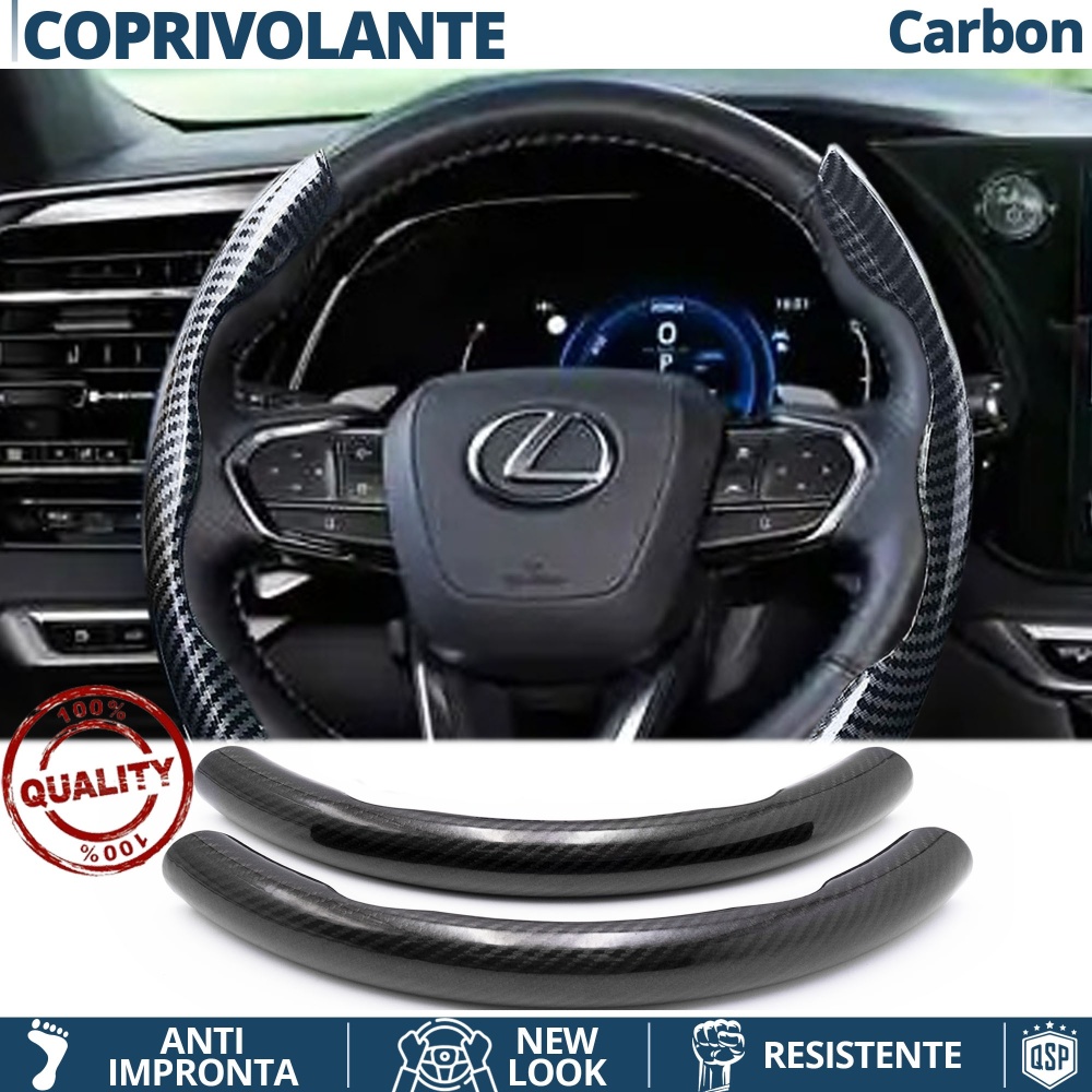 FUNDA VOLANTE para Lexus, Efecto FIBRA DE CARBONO Negro Deportivo FINO Antideslizante FUNDA VOLANTE para Lexus, Efecto FIBRA DE CARBONO Negro Deportivo FINO Antideslizante