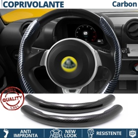 FUNDA VOLANTE para Lotus, Efecto FIBRA DE CARBONO Negro Deportivo FINO Antideslizante