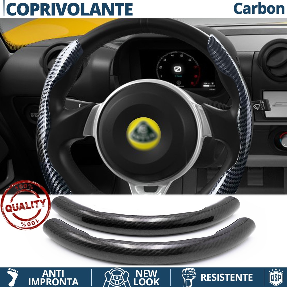 FUNDA VOLANTE para Lotus, Efecto FIBRA DE CARBONO Negro Deportivo FINO Antideslizante FUNDA VOLANTE para Lotus, Efecto FIBRA DE CARBONO Negro Deportivo FINO Antideslizante