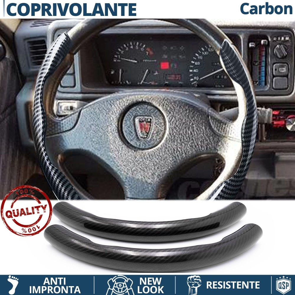 FUNDA VOLANTE para Rover, Efecto FIBRA DE CARBONO Negro Deportivo FINO Antideslizante FUNDA VOLANTE para Rover, Efecto FIBRA DE CARBONO Negro Deportivo FINO Antideslizante