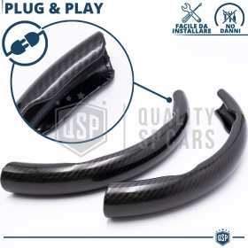 FUNDA VOLANTE para Seat, Efecto FIBRA DE CARBONO Negro Deportivo FINO Antideslizante