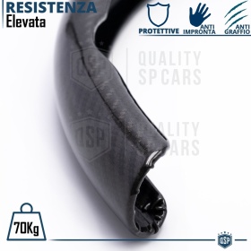 FUNDA VOLANTE para Seat, Efecto FIBRA DE CARBONO Negro Deportivo FINO Antideslizante