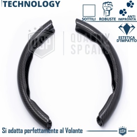 FUNDA VOLANTE para Seat, Efecto FIBRA DE CARBONO Negro Deportivo FINO Antideslizante