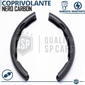 FUNDA VOLANTE para Seat, Efecto FIBRA DE CARBONO Negro Deportivo FINO Antideslizante