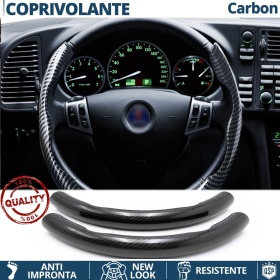 COPRIVOLANTE Per Saab, Effetto FIBRA DI CARBONIO Nero SOTTILE Sportivo Antiscivolo